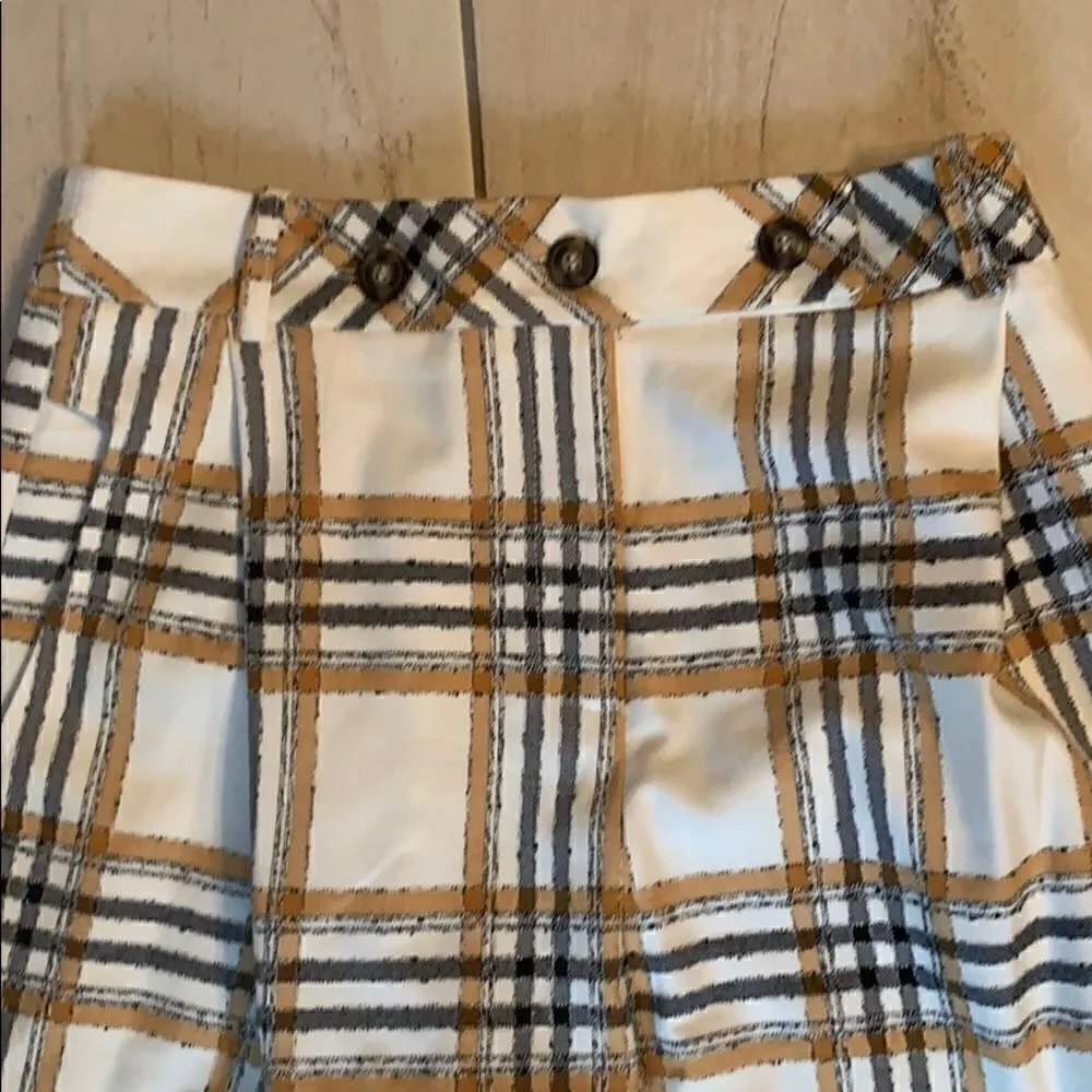 Topshop plaid pleated cuffed ankle pants size 4 - Image 3