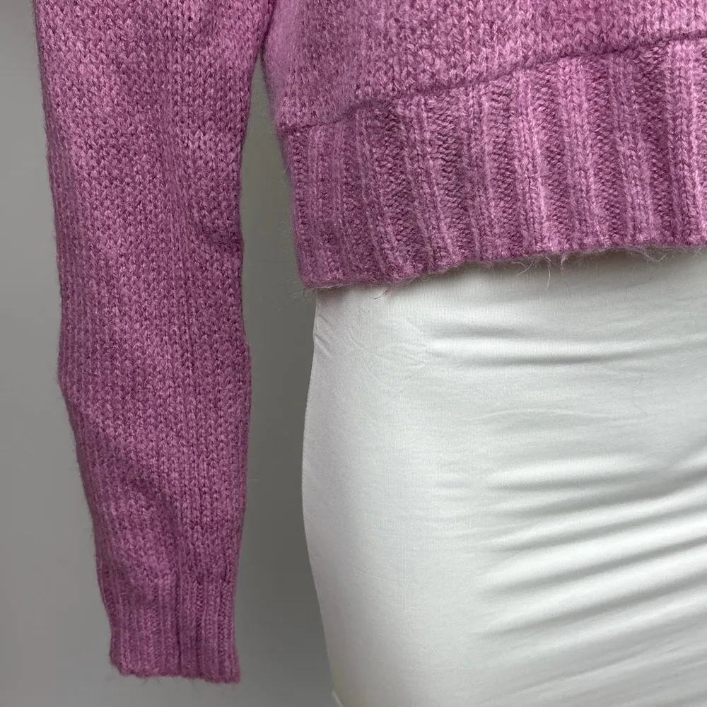 Lottie Moss Womens Pink Purple Southwest Fair Isle Crop Pullover Sweater Size S - Image 6