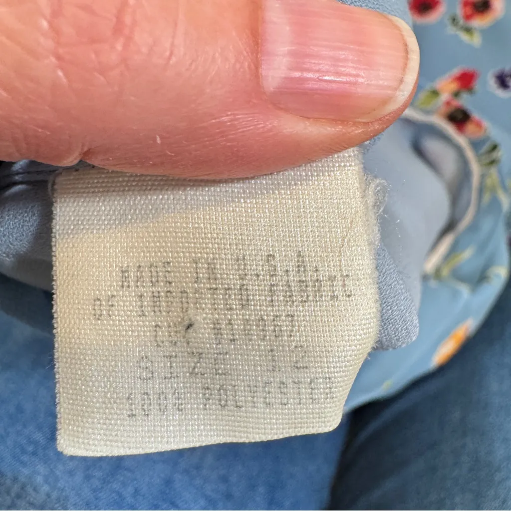 Vintage Harold’s Blue Floral Maxi Skirt Womens 12 90s Cottage Core Made in USA - Image 2