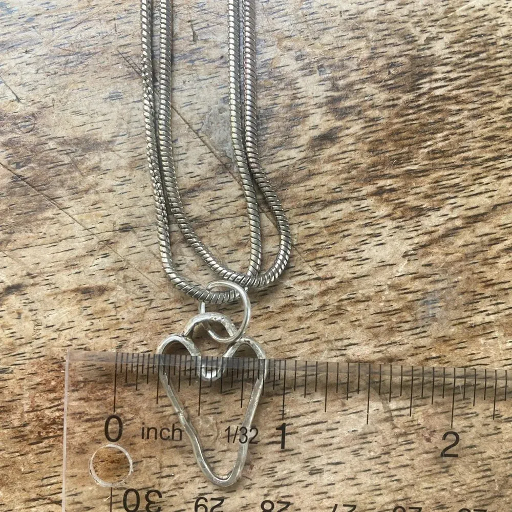 Rustic sterling silver heart necklace - Image 2