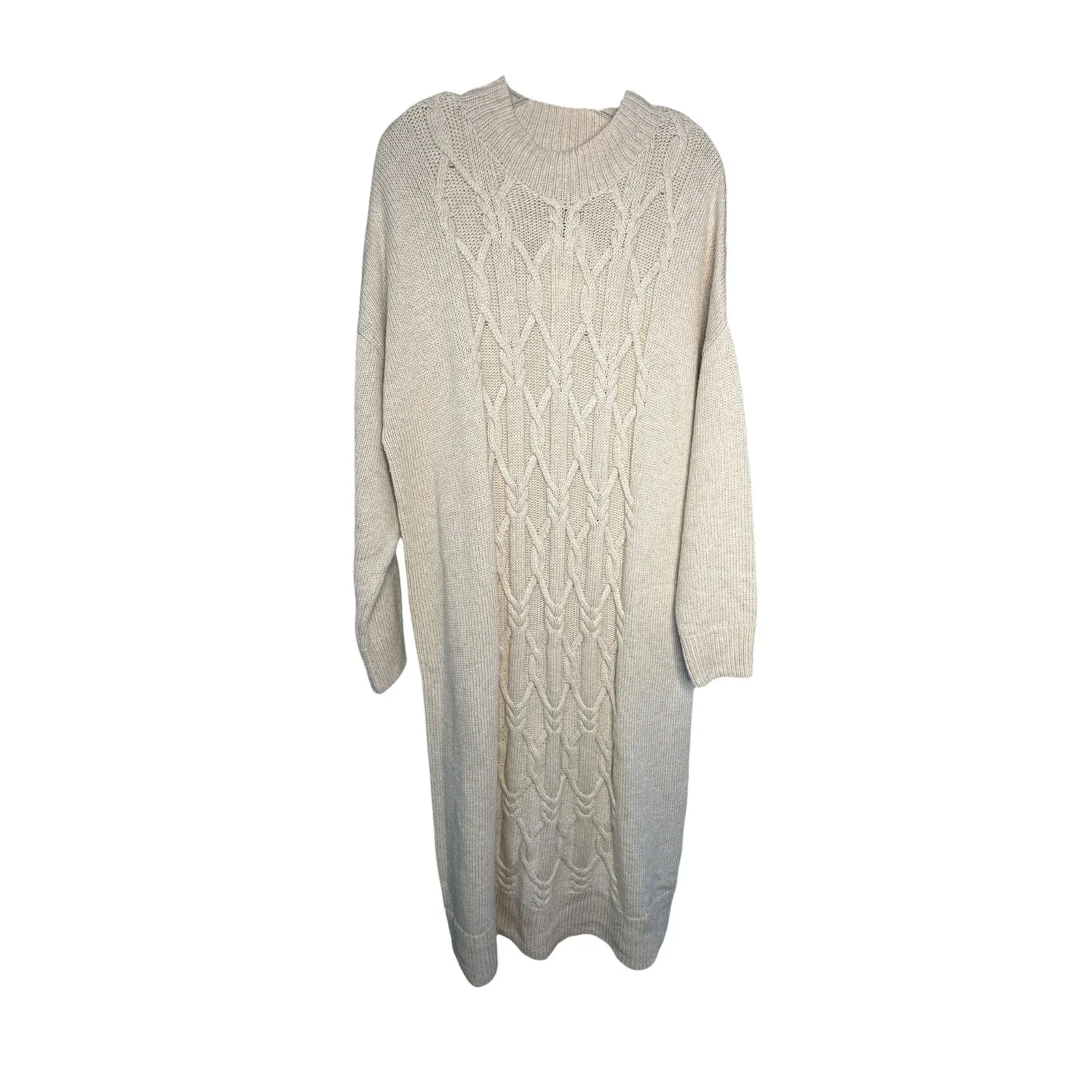 Barbour NWT Elisha Long Dleeve Wool Blend Sweater Dress in White Pepper Size 12 - Image 3