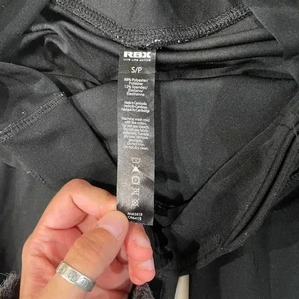 RBX Atheltic Black Leggings Criss Cross Mesh Calf Women’s Small Yoga Athleisure - Image 4