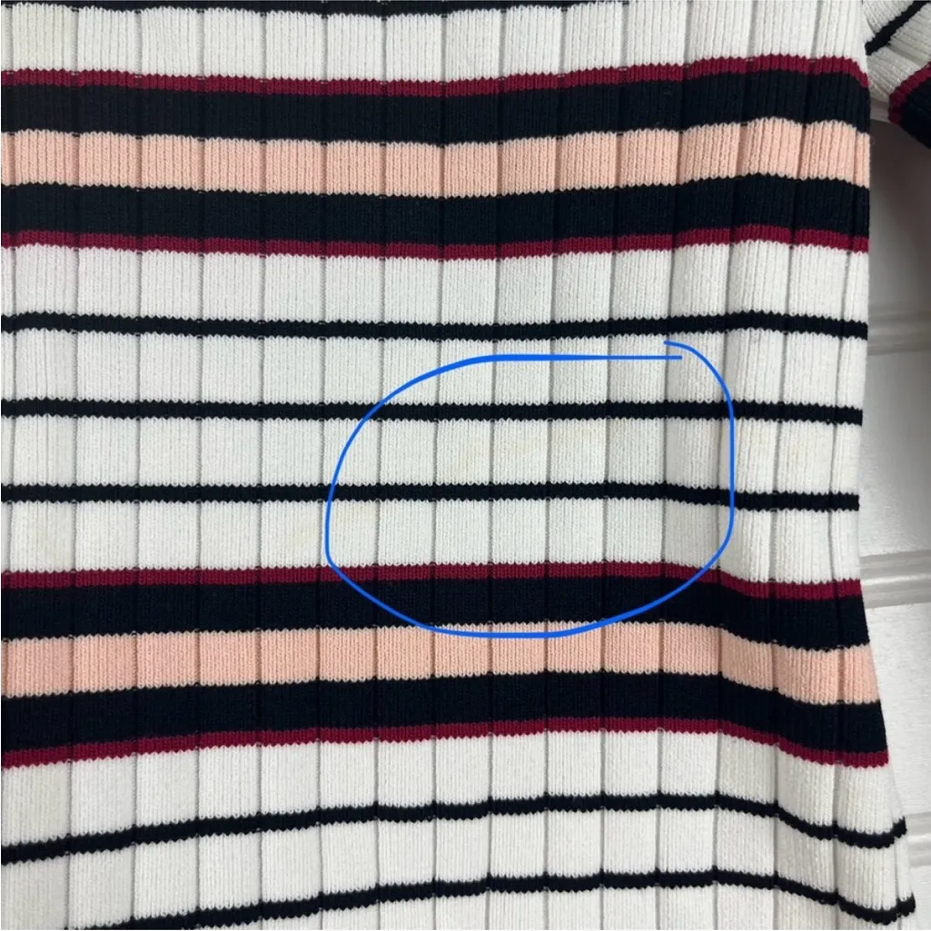 REVOLVE About Us Lennea Ribbed Long Sleeve
Cropped Sweater Black Pink Striped XS - Image 8