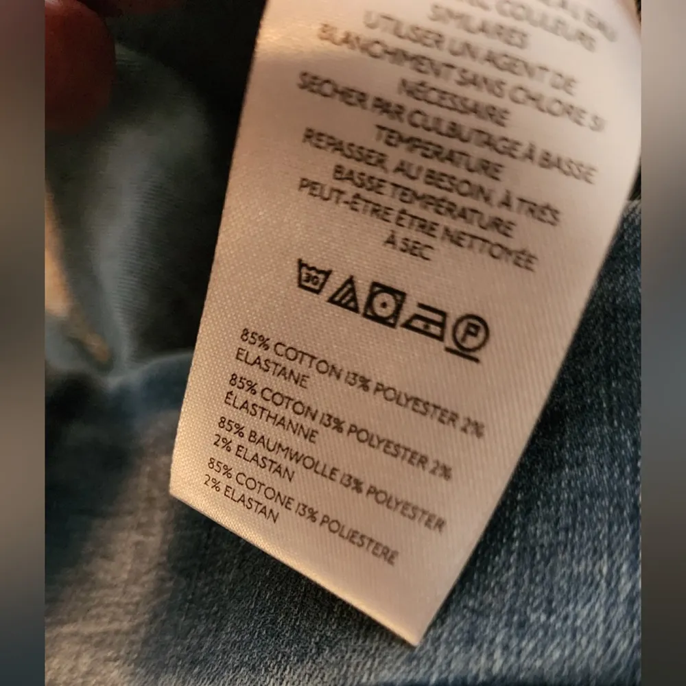 Free People We The Free Mid Rise Double Dutch Slit Skinny Blue Jean Size Medium - Image 10