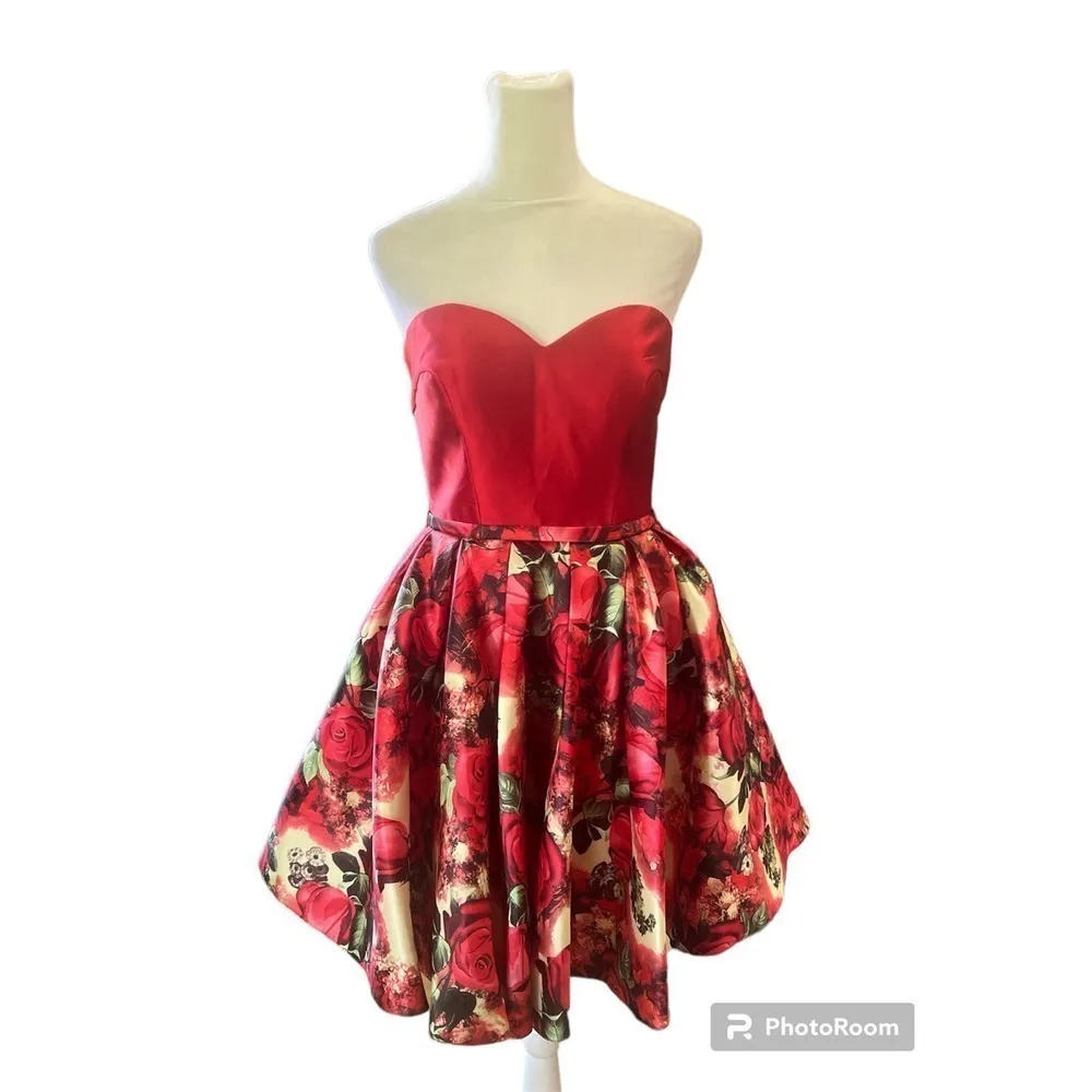 Blush A-Line/Princess Sweetheart Short/Mini Satin Cocktail Dress Size‎ 2 NWT - Image 3