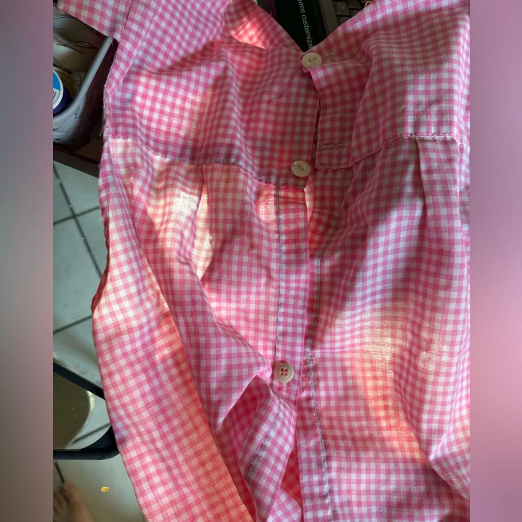 70s Pink Gingham Sleeveless Tunic Top Size undefined - Image 8