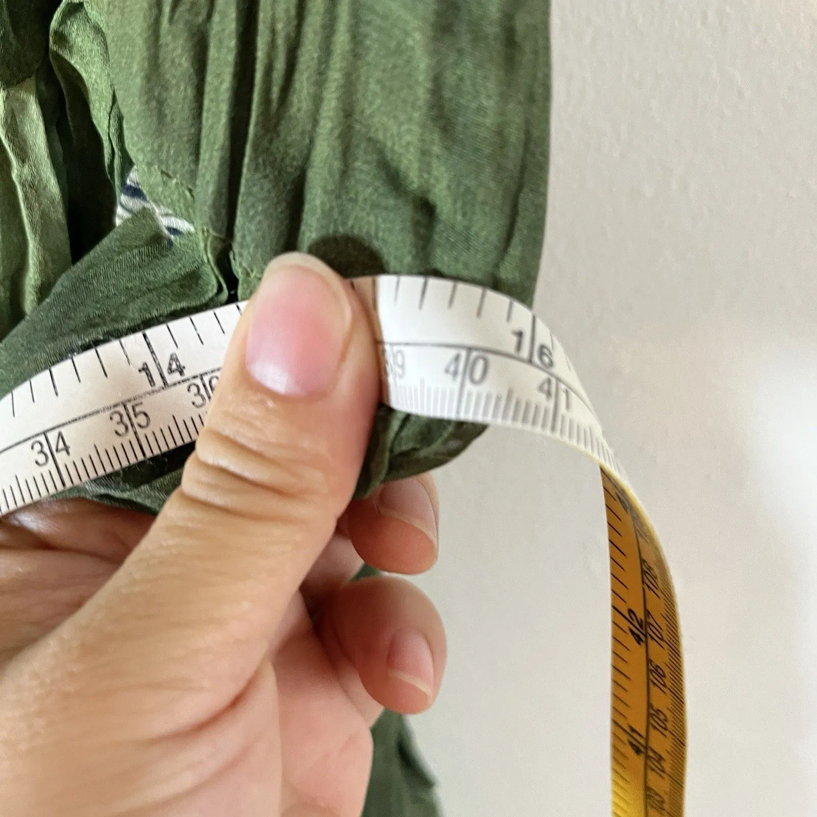 Women's Green Floral Midi Sun Dress Size M Spaghetti Straps Size M - Image 5