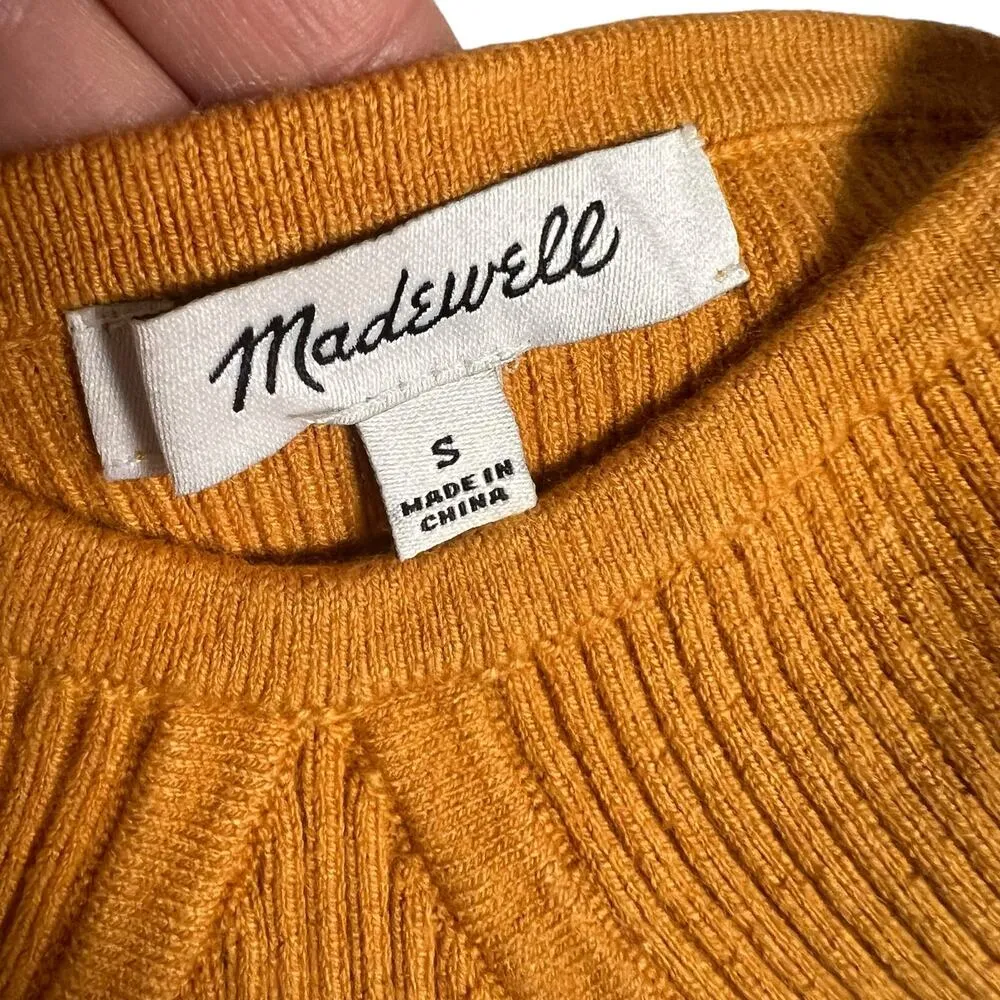 Madewell Orange Corset Crop Knit Sweater Tank Fresco Size Small - Image 7