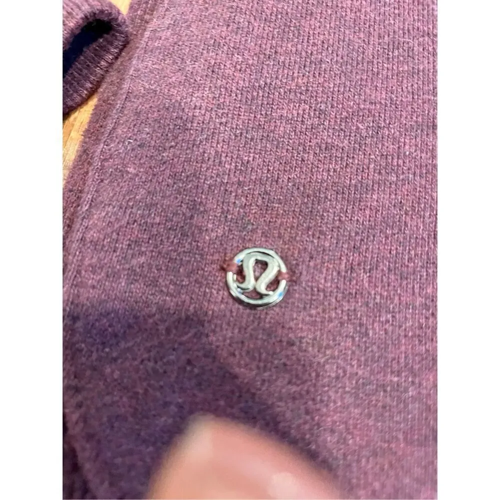 Lululemon cozy cuddle up heathered Bordeaux  purple full zip cross neck rare jac - Image 9