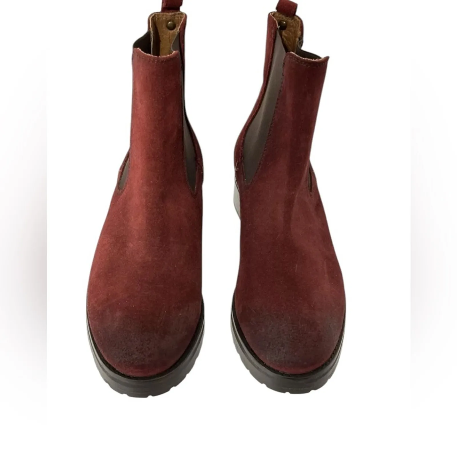 Frye Womens Melissa Chelsea Pull On Ankle Suede Burgundy Chelsea Boot Size 6 NEW - Image 6