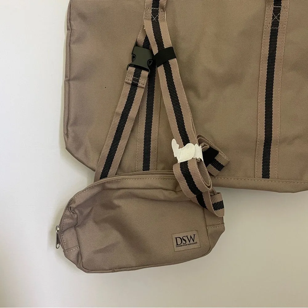 Tan Workout Tote Bag and Waist Bag DSW Light Brown Canvas Bag Fanny Pack Set NWT - Image 4