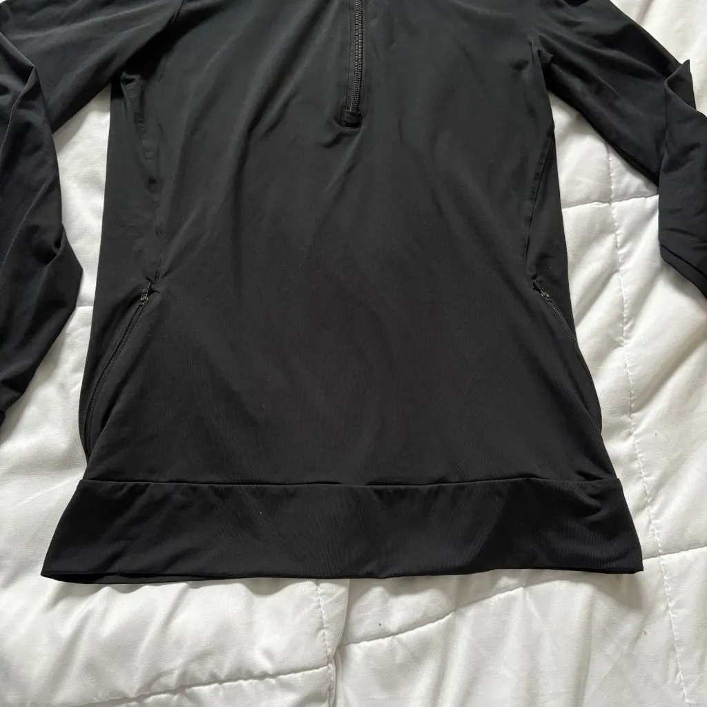 Adidas Womens Size Medium 1/2 Zip Pullover Hoodie Climalite Running Black Sample - Image 4