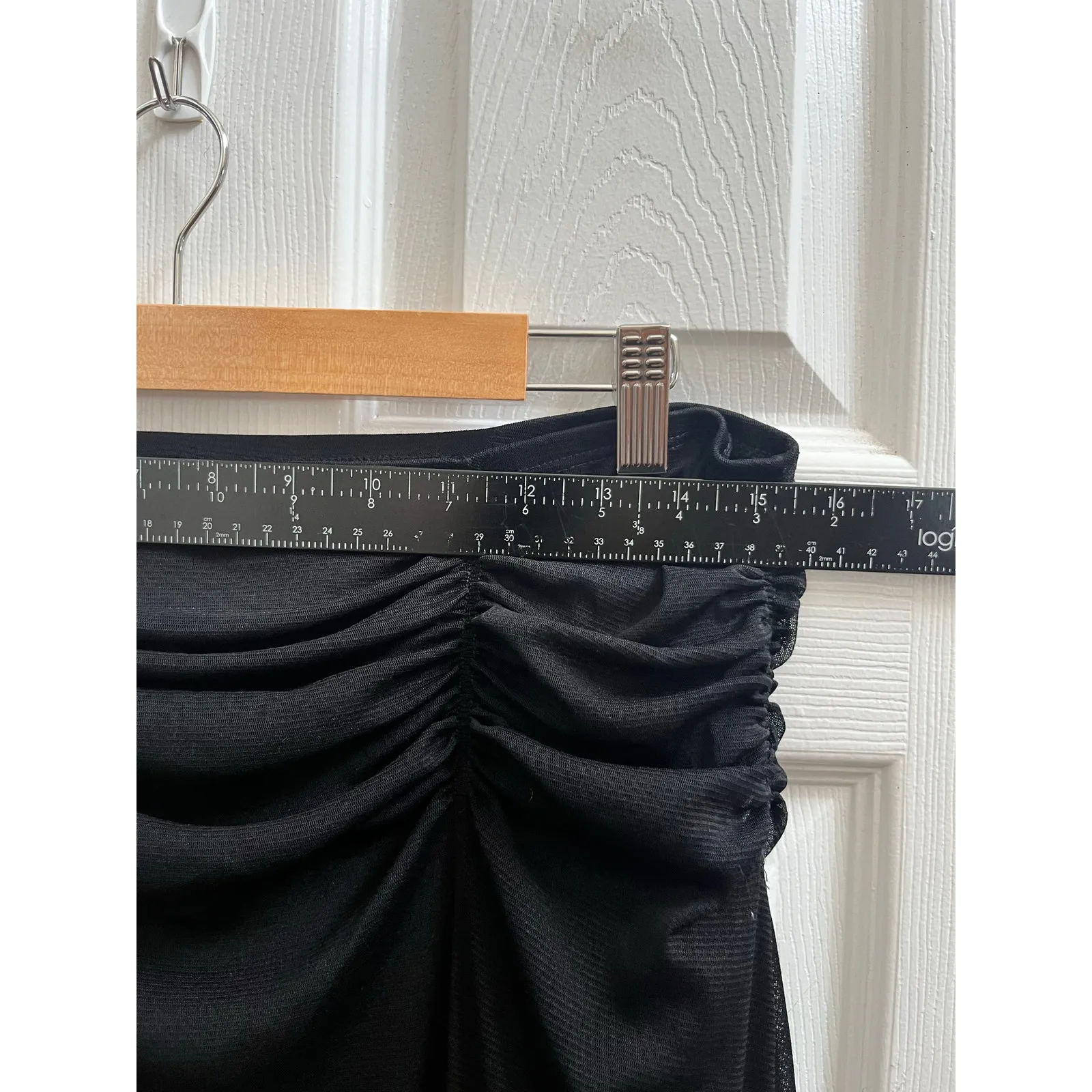 Vintage Max Studio Black Ruched Asymmetrical Skirt Fully Lined Size  
Large - Image 9