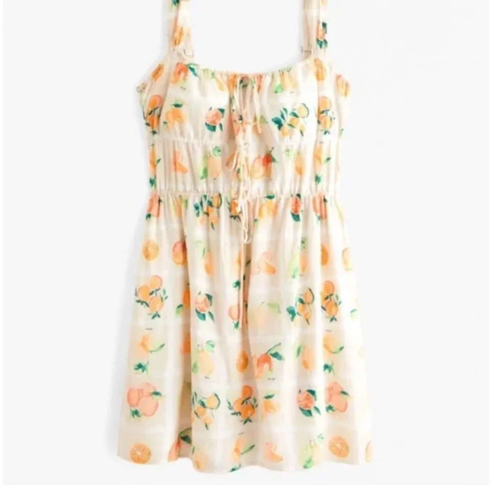 Abercrombie & Fitch Fruit Print Summer Mini Dress
 Size S TALL NWT CASUAL $98 - Image 2