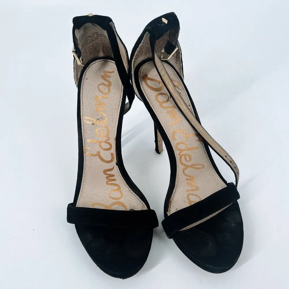 Sam Edelman Eleanor Black Suede Sandal Heels Size 8 - Image 2