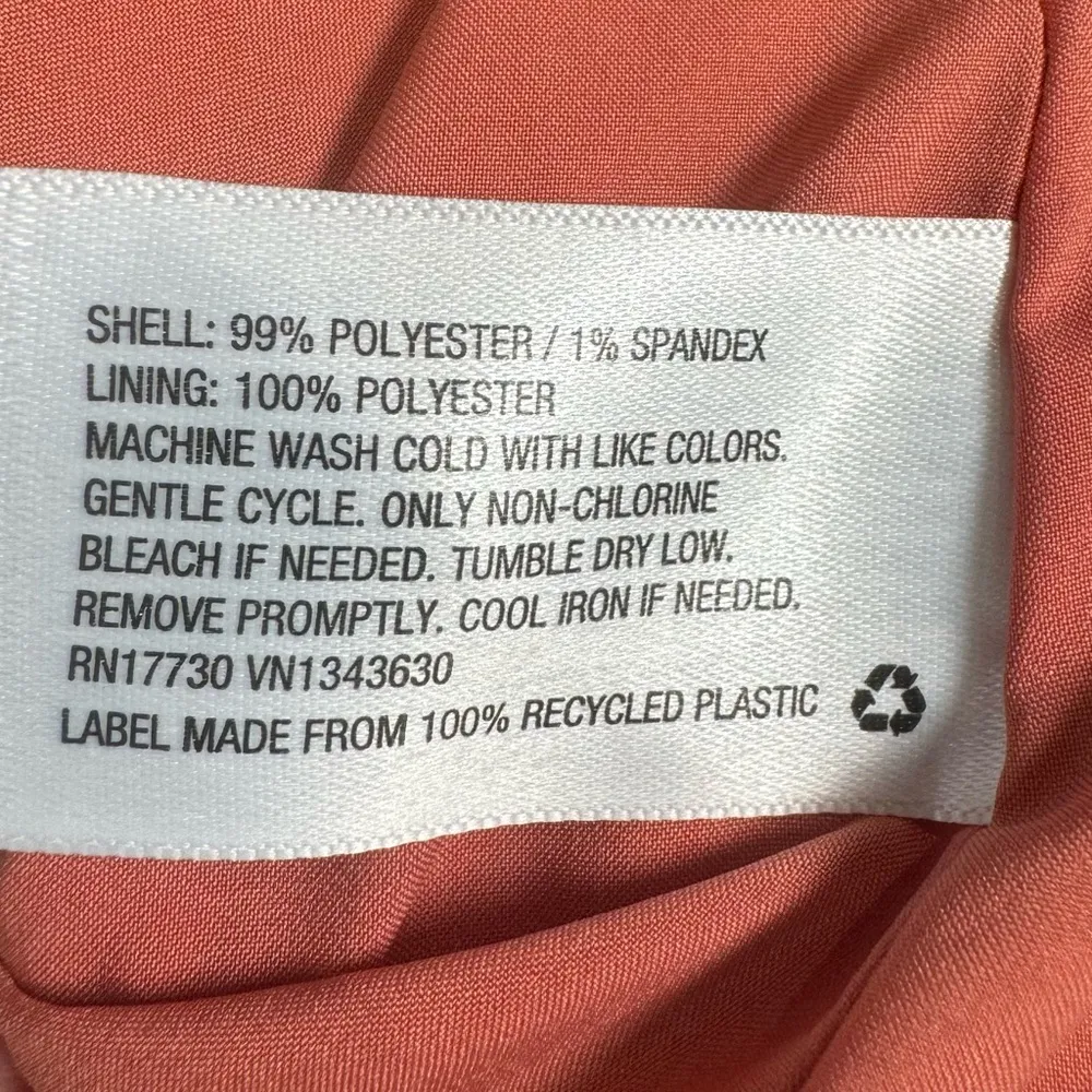 tiered flowy coral halter dress size small - Image 7