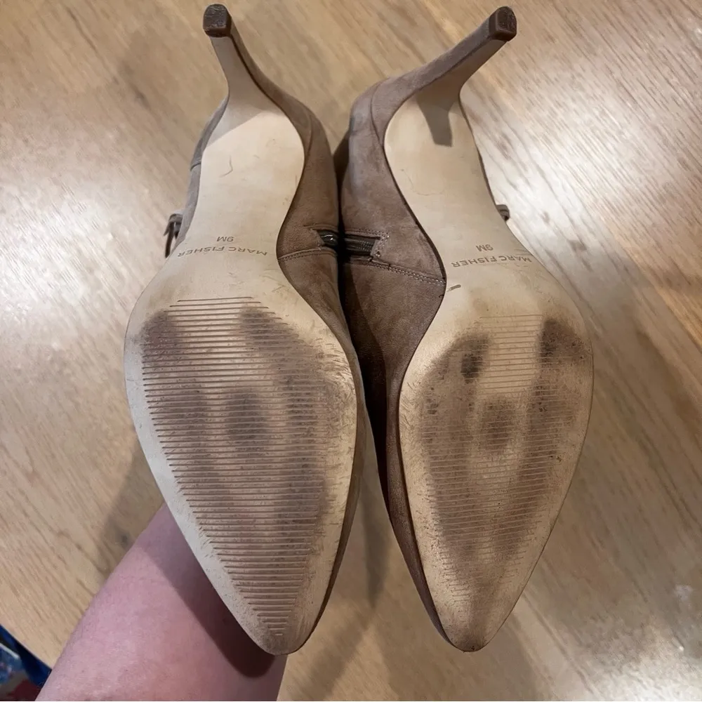 Marc Fisher Tan Fringe Heel Booties - Image 9