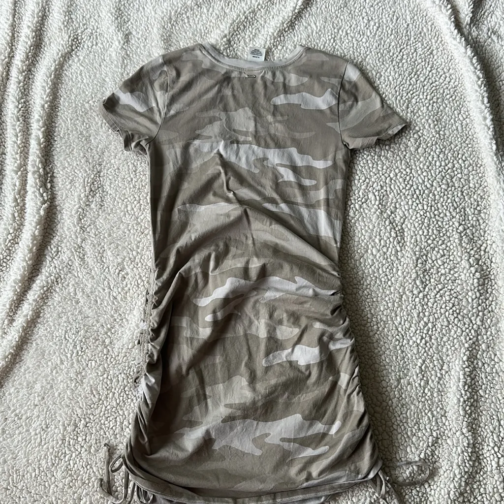 Victorias Secret PINK Tee Shirt Dress Grey Camo Size Medium Tie Dye - Image 6