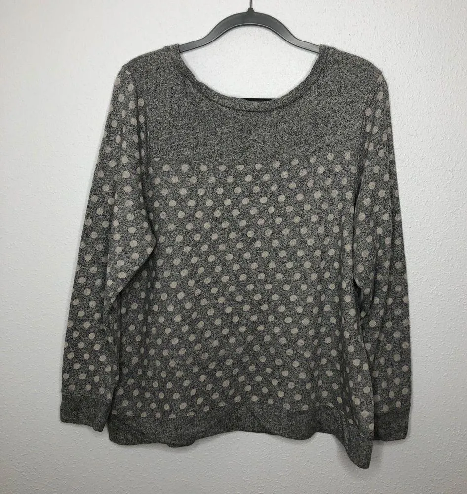 Lane Bryant Heather Gray Polka Dot Sweater size 14/16 - Image 4