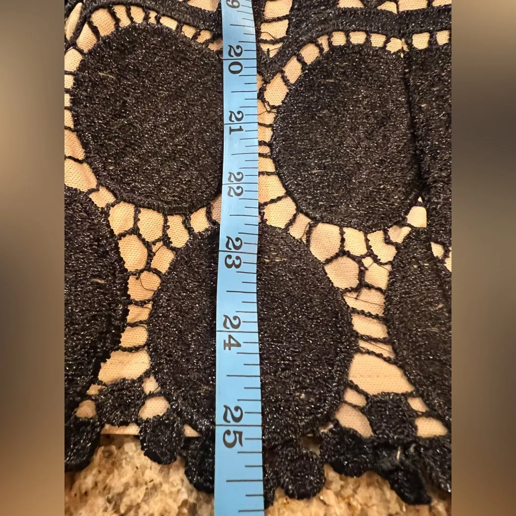 Chicways Black Lace Suit Set Nude Lining Blazer +Pants Small 36” Inseam Tall NWT - Image 7