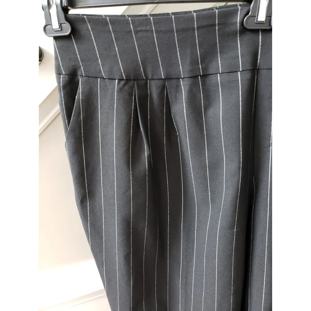 CATO Pants Womens Size 24W Black White Striped Slim Fit High Rise Ankle Slit - Image 9