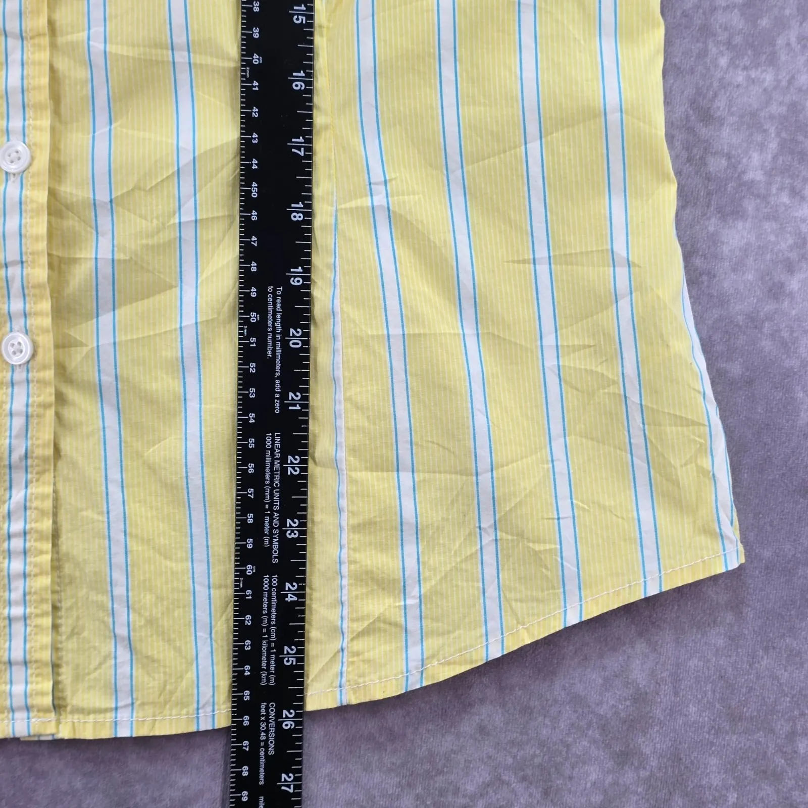 Yellow Stripe Vacation Beach Preppy L.L. Bean Cotton Butterfly Classic Top Large - Image 12