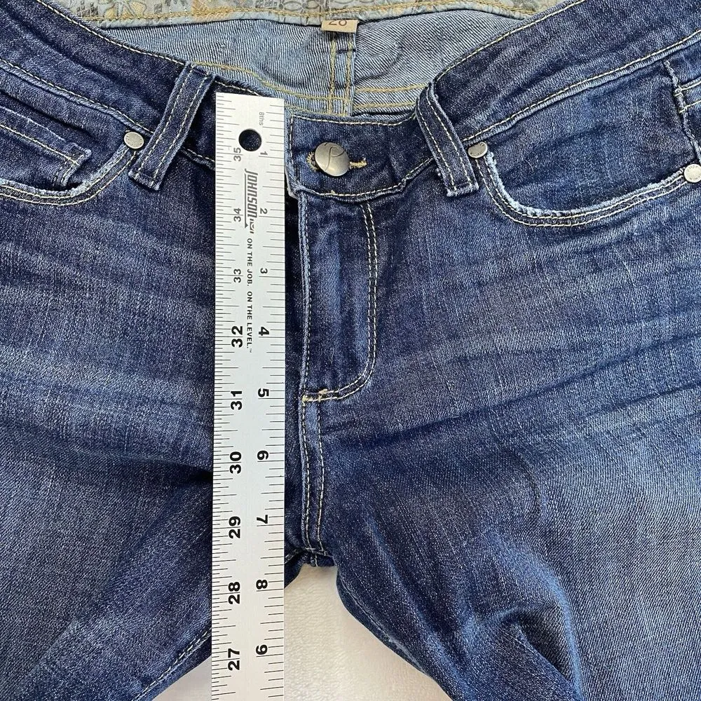 Paige Jeans Womens 28x28 Laurel Canyon boot cut dark‎ blue Denim low rise Y2K - Image 4