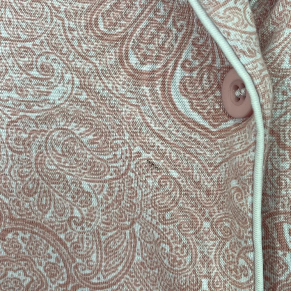 Tahari 2 Piece Pajama Set Pink Paisley Printed Button Up Elastic Waist Size L - Image 8