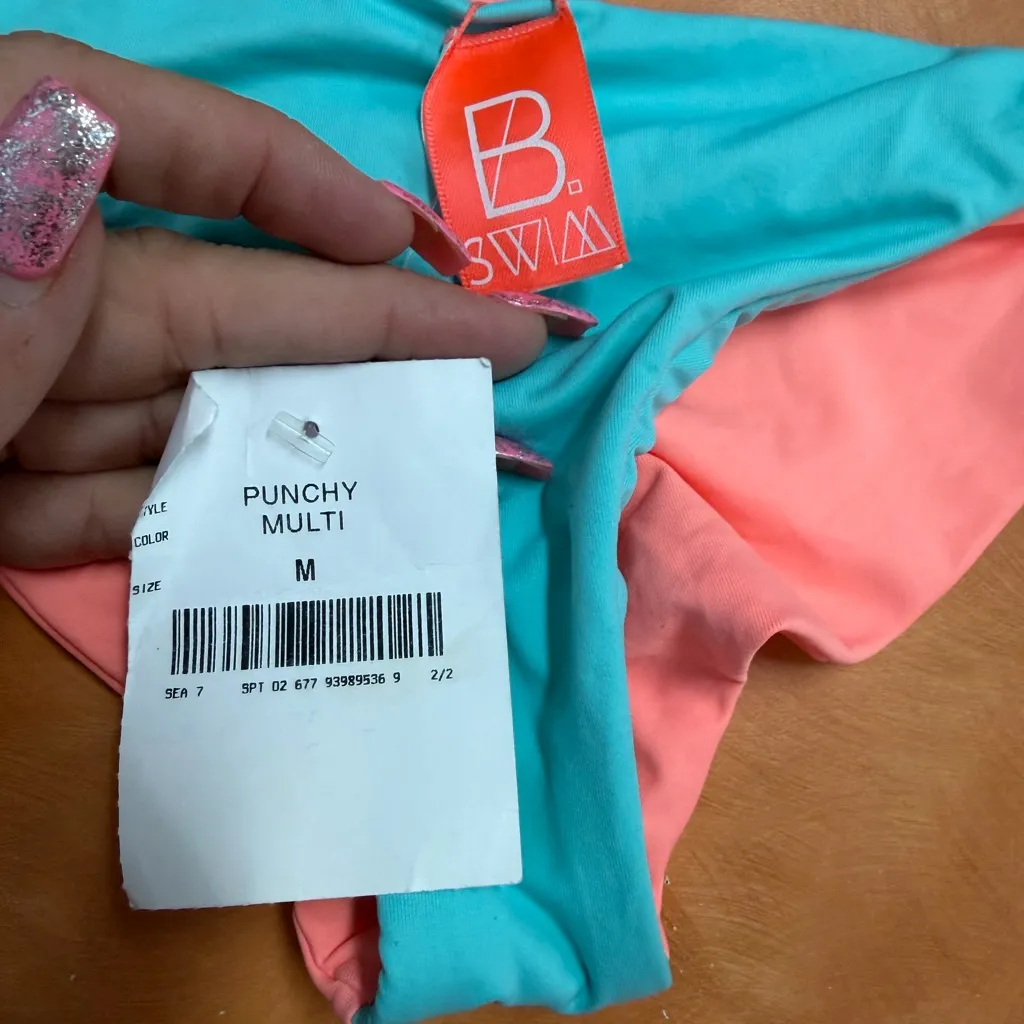 B. Swim Punchy Multi Bikini Bottom Blue Size M - Image 3