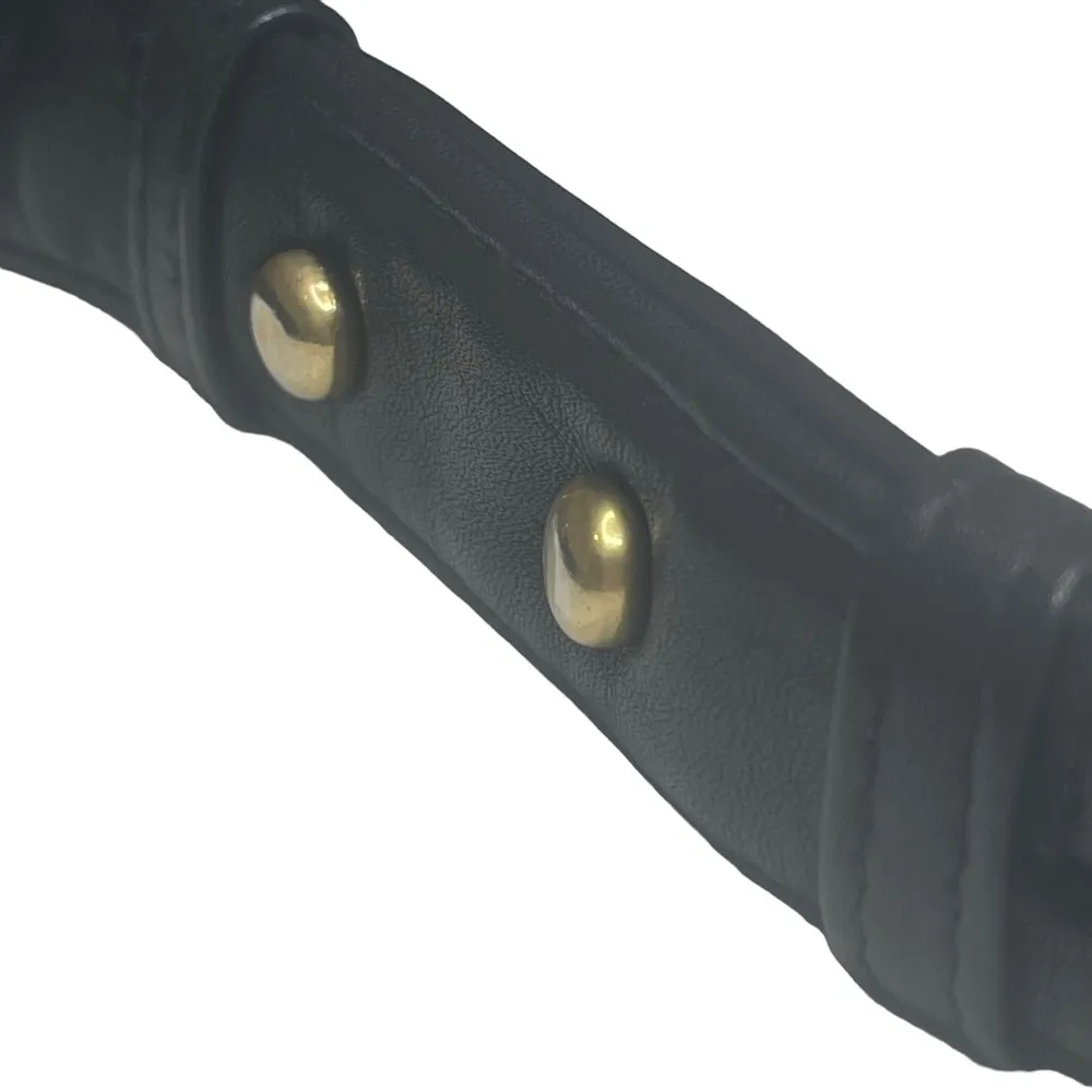 Vintage:  New York  Slide Lock Crossbody Messenger Bag  Black Leather  - Image 13