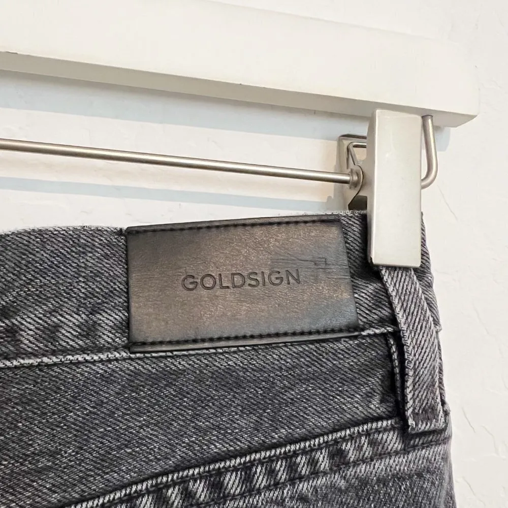 Goldsign Denim Benefit Jeans Button Fly Rigid Straight Dark Wash Black Size 24 Gray - Image 9