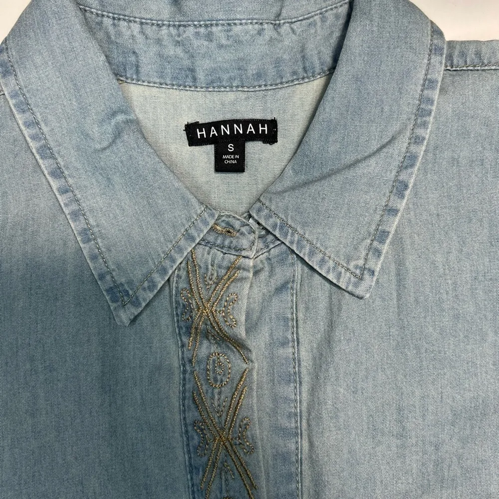 Hannah women’s blouse new with tags, denim ladies tops‎ Blue - Image 4