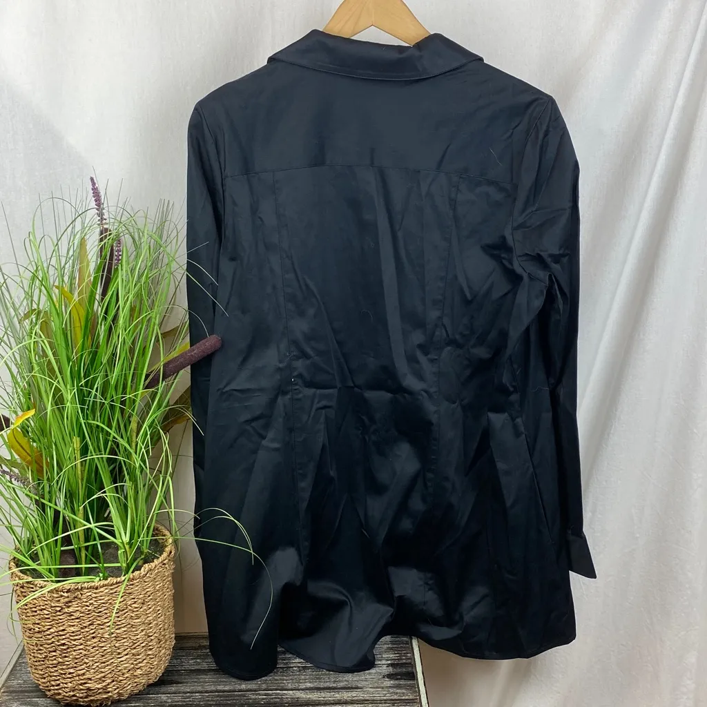 Soft Surroundings Black Button Up Long Sleeve Blouse Top NEW L - Image 3