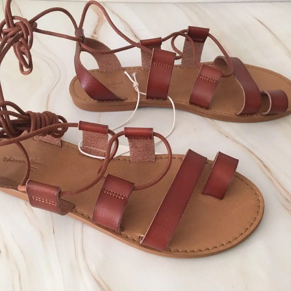 Gladiator Sandals, Size 9 Brown - Image 2