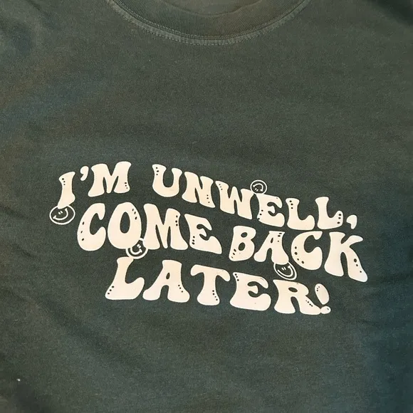 “I’m unwell” green smiley tee - Image 2