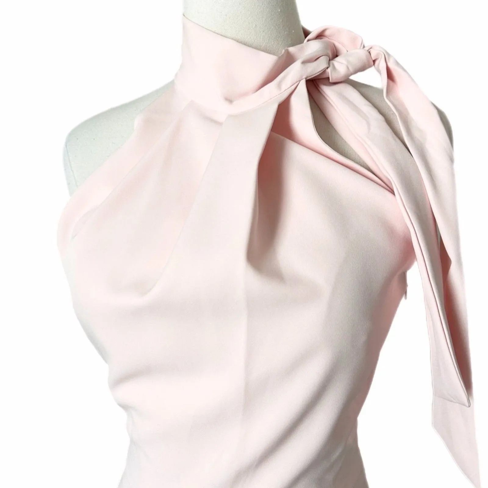 NEW Black Halo Audrey Tie-Collar Midi Dress in Sweet Blush Size 2 - Image 2