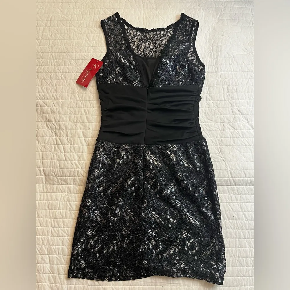 Coqueta International black and silver lace dress NWT Size M - Image 2