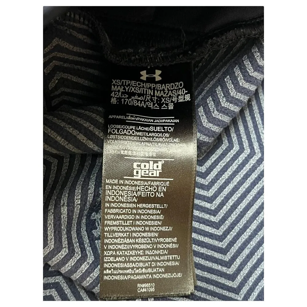 Under Armour Jacket Womens XS Loose ColdGear Pockets Full Zip Hoodie Sporty Blue - Image 11