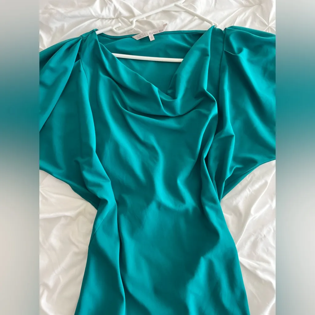 RACHEL Rachel Roy Turquoise Draped Dress Green - Image 2