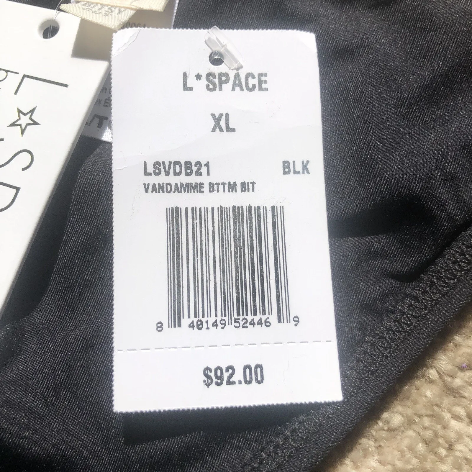 LSpace By Monica Wise Bitsy Cut Vandamme Black Bikini Bottom Women's Size XL NWT - Image 9