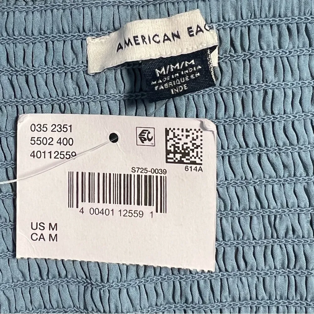 American Eagle Y2K Tie Front Babydoll Cami Top Size M Blue Casual Coachella - Image 5