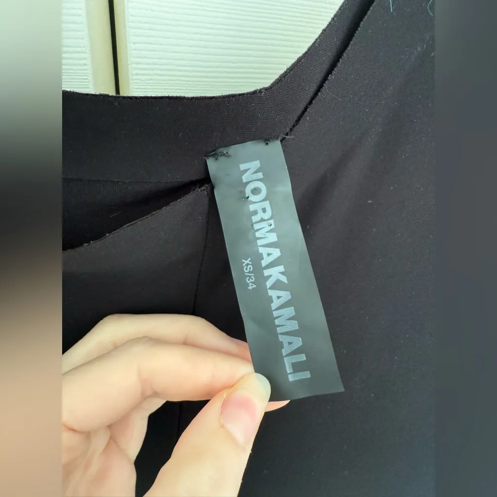 Norma Kamali Asymmetric Drop-Shoulder Wide-Leg Jumpsuit Black One Piece Size XS - Image 7