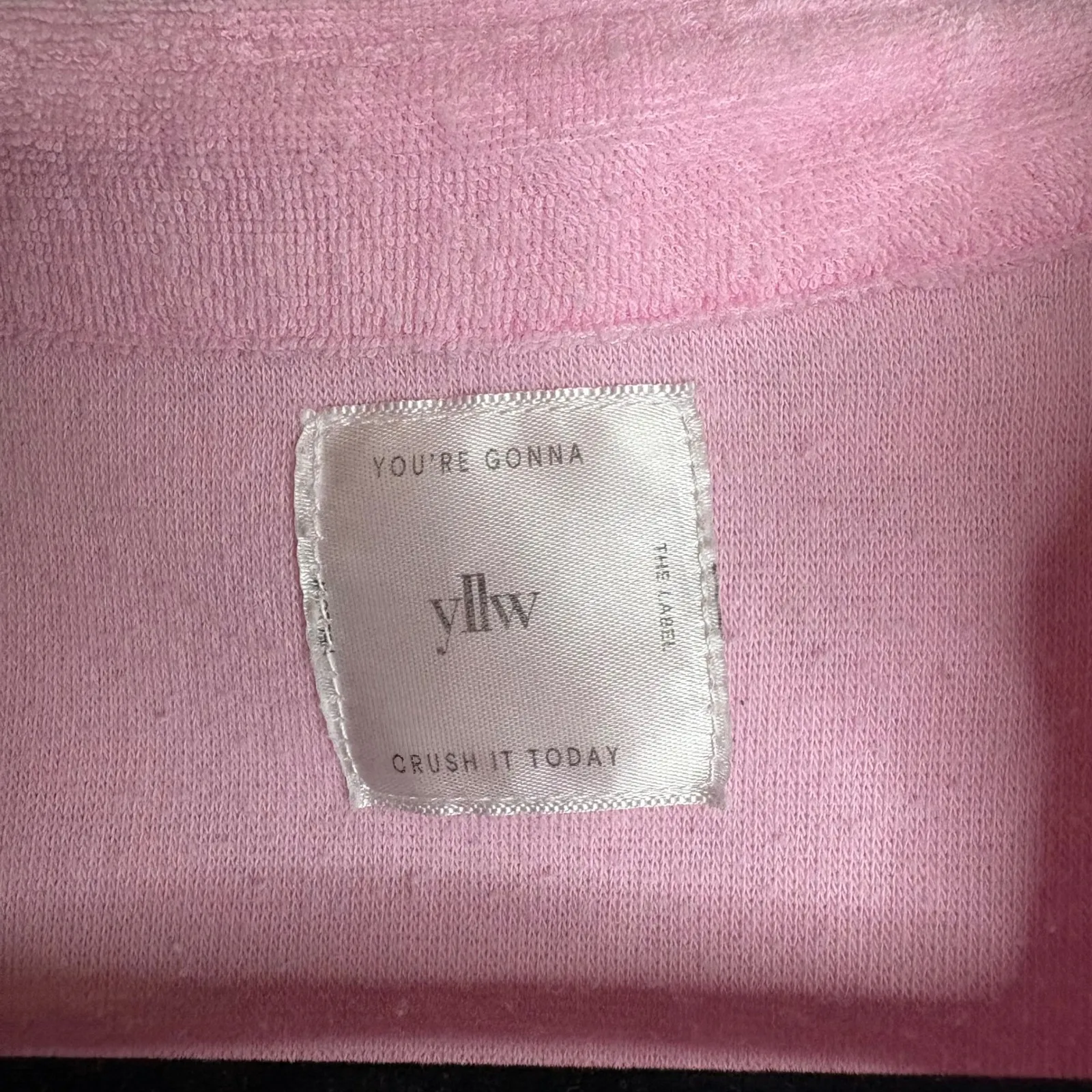 YLLW Pink Terry Cloth Lounge Set Shirt Shorts Size M Size M - Image 3