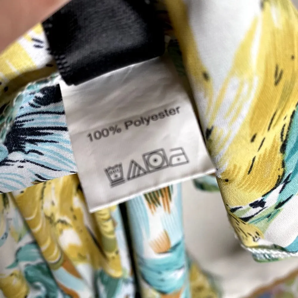 SHEIN Dolman Sleeve Floral Print Mini Swing Dress Large Spring Tropical Yellow - Image 10