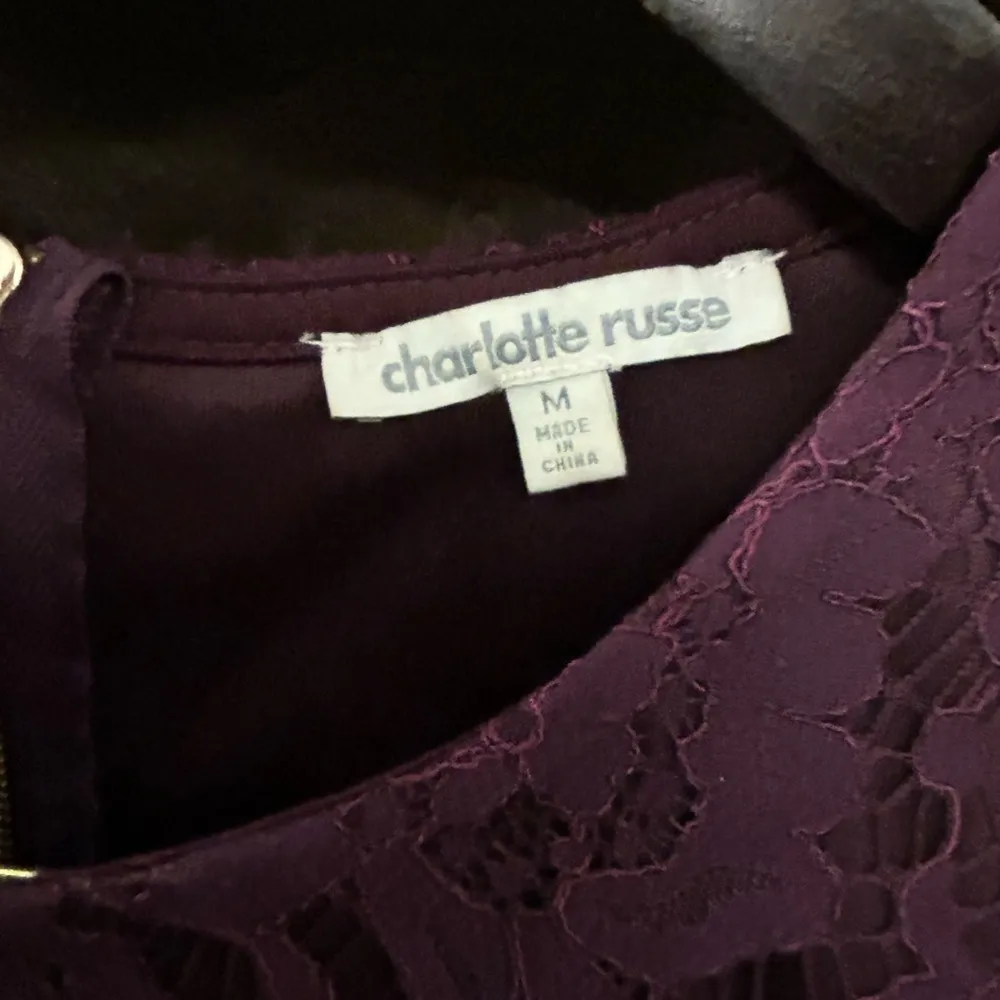 Romper-jumper Purple Lace Long Sleeve shorts-Charlotte Russe—medium - Image 2