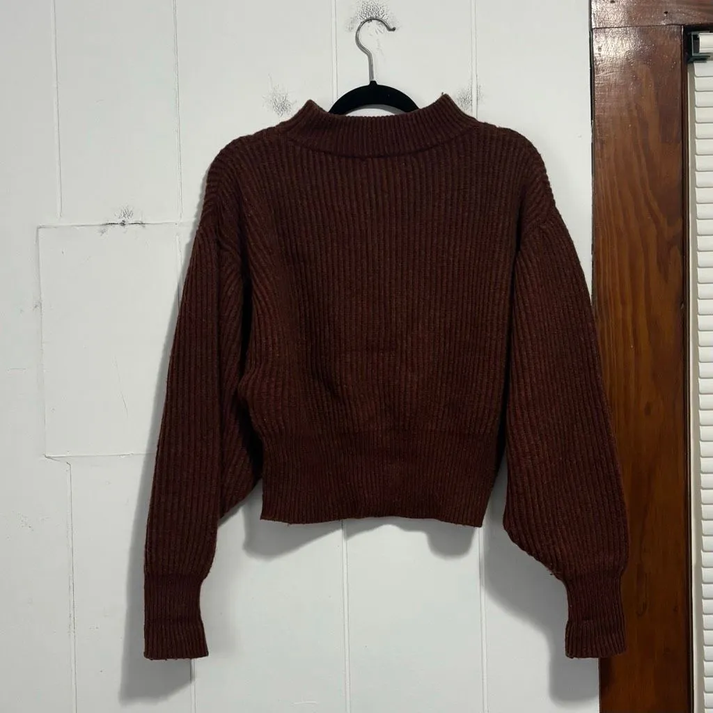 ASTR the label Regis brown mock neck wool blend sweater medium - Image 5