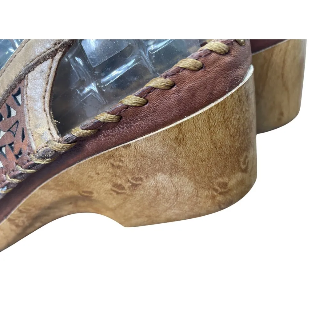 Ariat Womens Brown Leather Slingback Wedge Sandals Size 9.5B SKU 8840 - Image 15