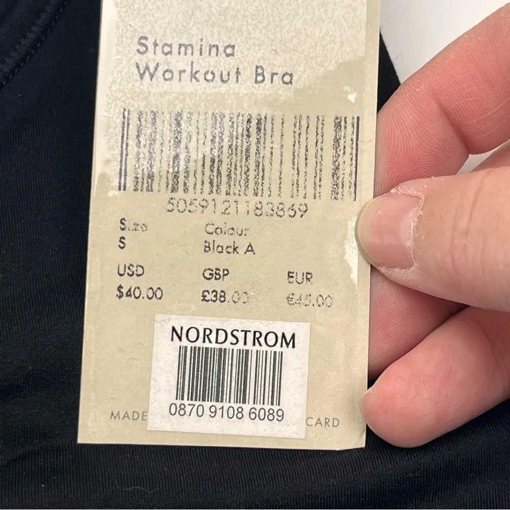 Sweaty Betty Womens Size Small Black Stamina Workout Sports Bra Athletic Gym NEW - Image 3