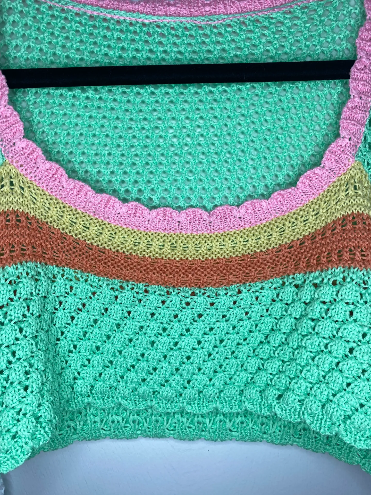 Handmade Half Crochet Top Multi Size M - Image 3