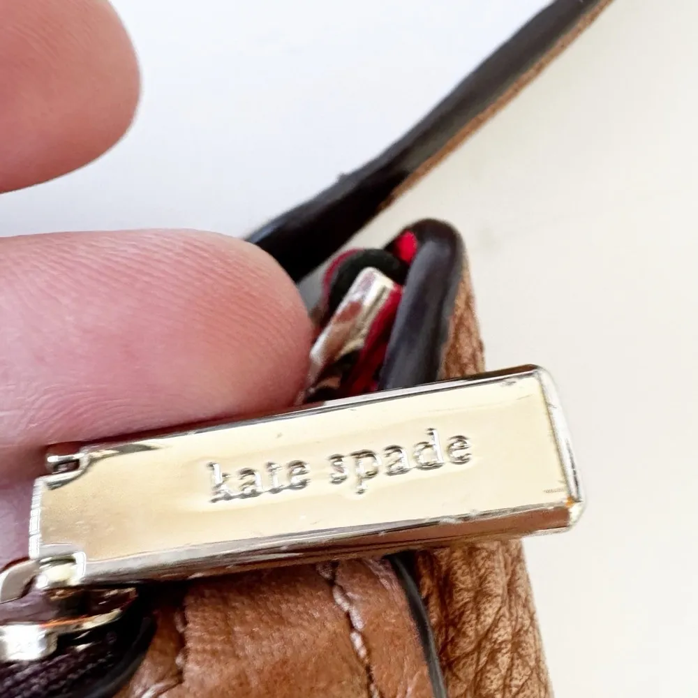 Kate Spade 'Kailee' Brown Pebbled  Leather Shoulder Bag Hobo Double Compartment - Image 6